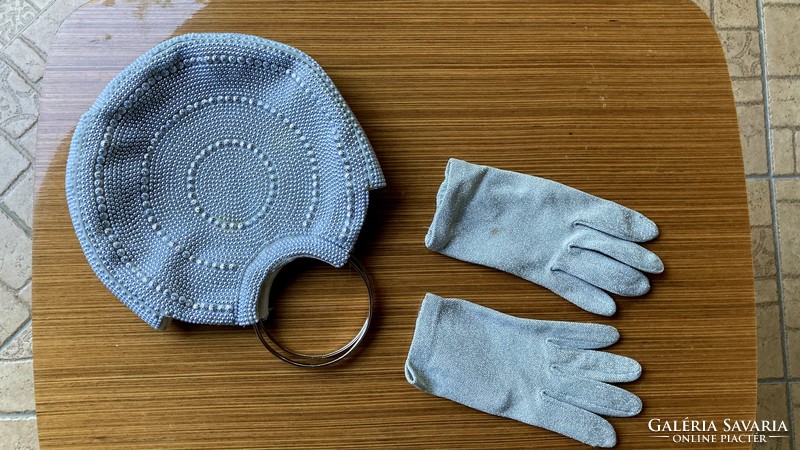 Antique theater bag and gloves