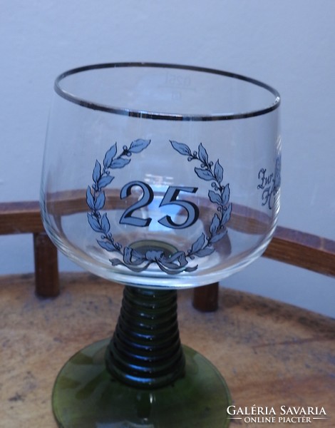 25-year silver wedding anniversary glass stemmed glass 