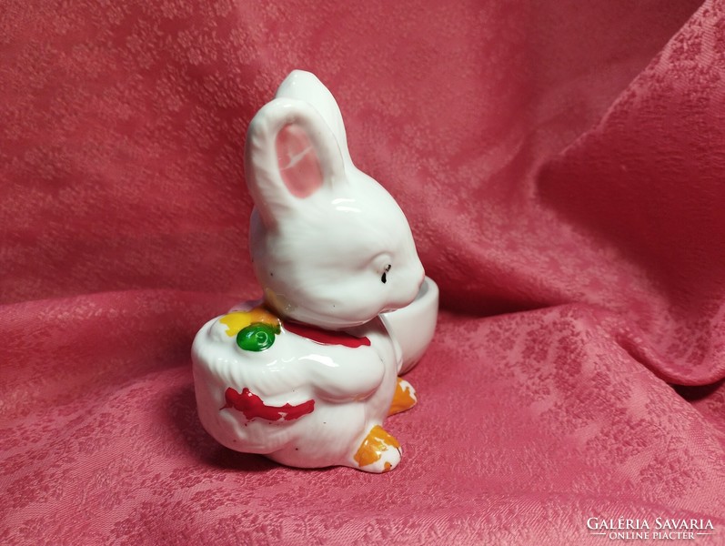Porcelain bunny with egg holder