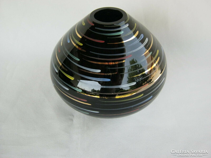 Fekete üveg retro váza