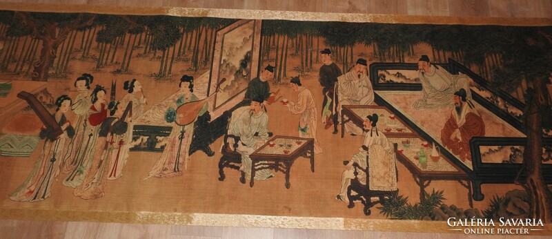 A huge marked Chinese scroll painting