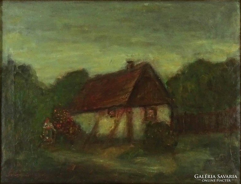 1K339 xx. Century artist: farmyard towards evening