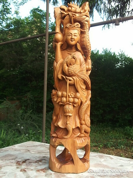 Tárá ? szantálfa-Keleti istennő csodás szobor -52 cm