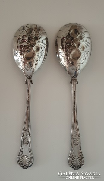 Silver plated (sheffield) fruit - salad spoon and fork set