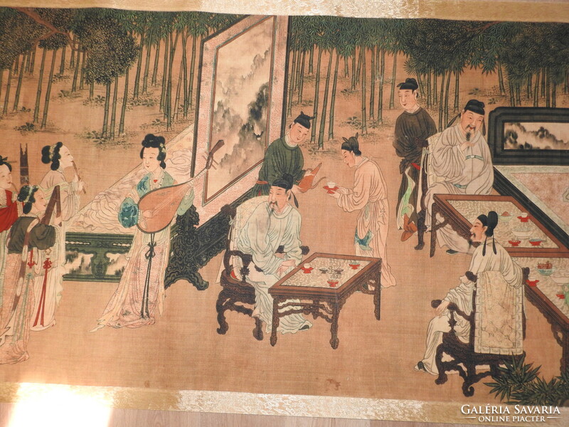 Hatalmas jelzett kínai tekercs festmény