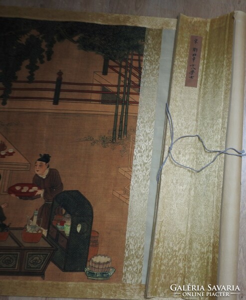 A huge marked Chinese scroll painting