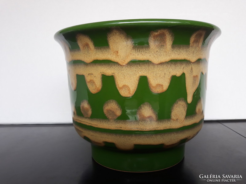 Retro juried ceramic pot