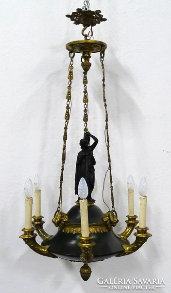 1K361 antique six-arm sculptural empire chandelier with a lion's head 100 x 55 cm approx: piece from around 1830-40
