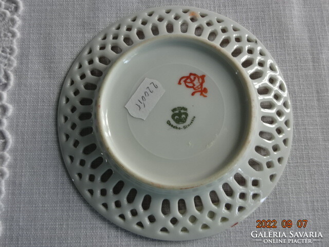Victoria antik csehszlovák porcelán, áttört szélű, japán mintás tányér, hat darab egyben.  Vanneki!