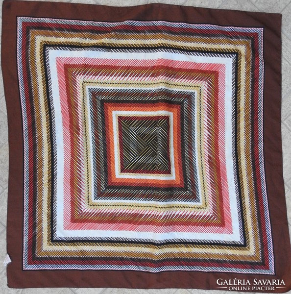 Modern striped scarf with brown border - striebzig