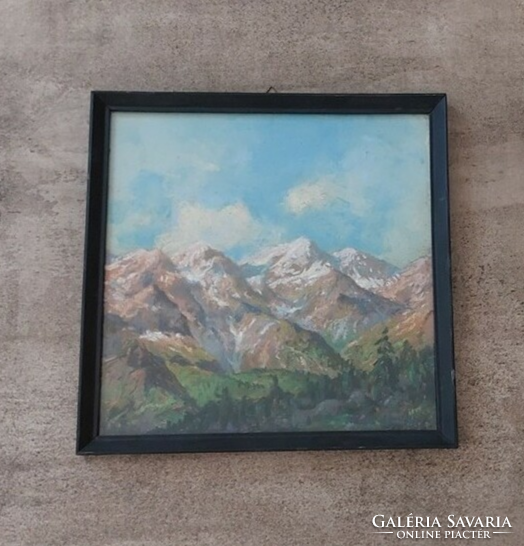 (K) beautiful landscape painting by Illés Edvi of Arad with a 31x31 cm frame