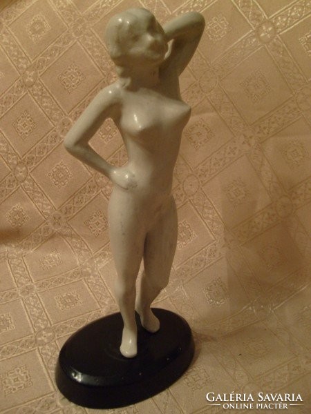 M1-12 No. 31 maugs after gyula girl nude metal sculpture 30 cm rarity herendy and zsolnay designer