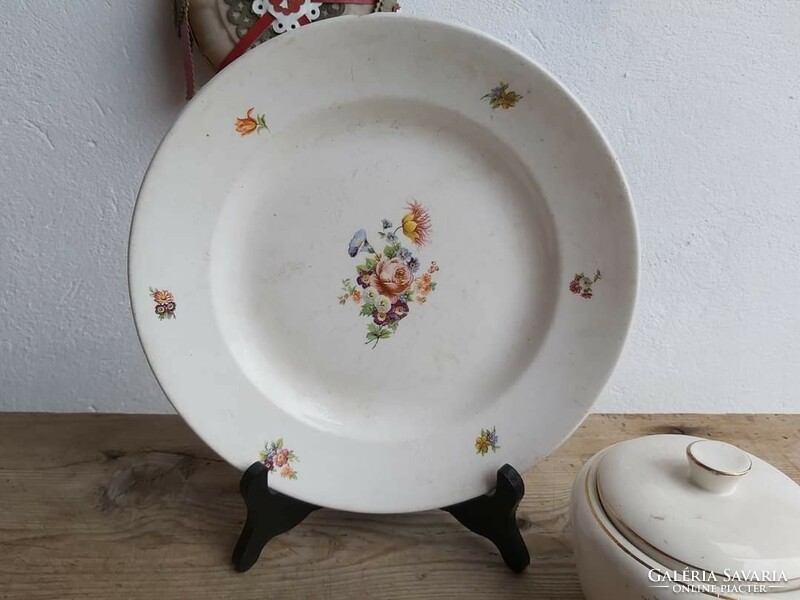 Granite sugar bowl, plate nostalgia collector's item