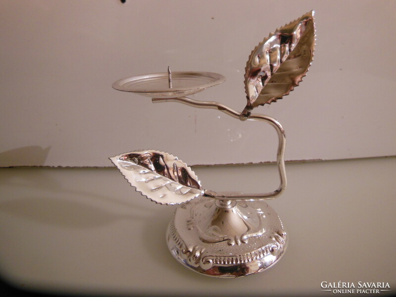Candle holder - silver-plated - 12 x 10 cm - German - flawless