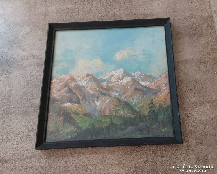 (K) beautiful landscape painting by Illés Edvi of Arad with a 31x31 cm frame