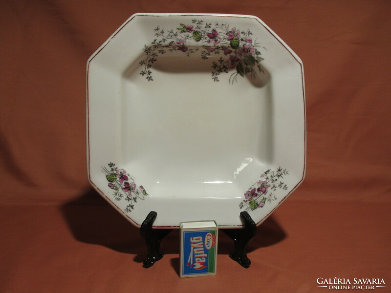Old 8-angled violet porcelain bowl, offering