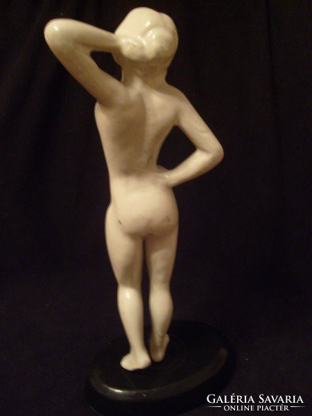 M1-12 No. 31 maugs after gyula girl nude metal sculpture 30 cm rarity herendy and zsolnay designer