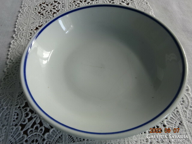 Zsolnay porcelain, antique, deep plate with blue stripes. He has!