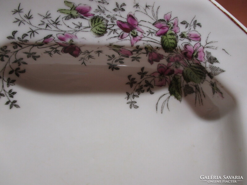 Old 8-angled violet porcelain bowl, offering