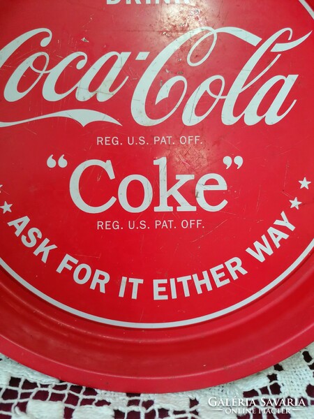 Retro Coca-Cola fém kerek tálca