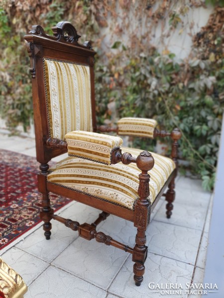 Carved antique armchair throne chair