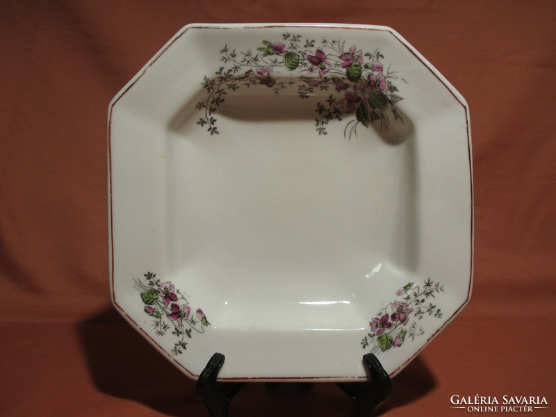 Old 8-angled violet porcelain bowl, offering
