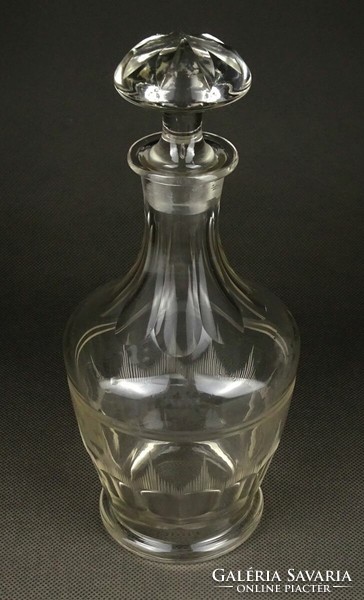 1K225 old brandy polished table corked glass 21 cm