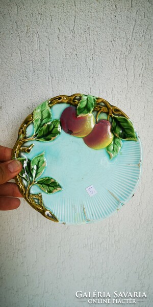 Art Nouveau Körmöcbániai, pear, peach plate side dish, serving plate, centerpiece can be chosen,