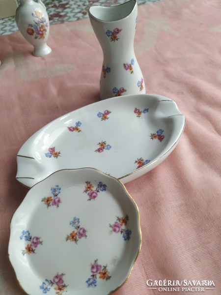 Porcelain, floral ashtray, vase, coaster for sale!