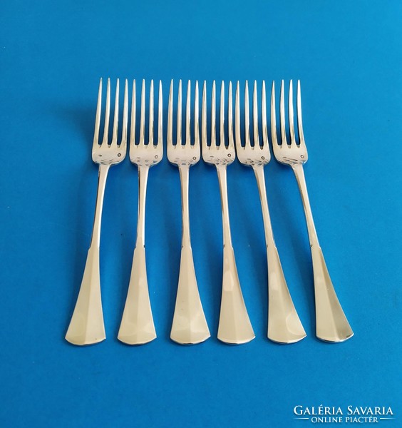 Silver 6 dessert forks in English style