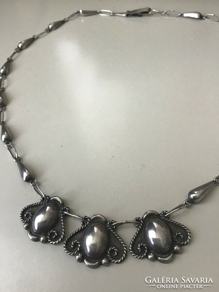 Old handcrafted Mexican silver necklace