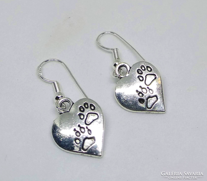 Silver-plated earrings with dog-kitten paws