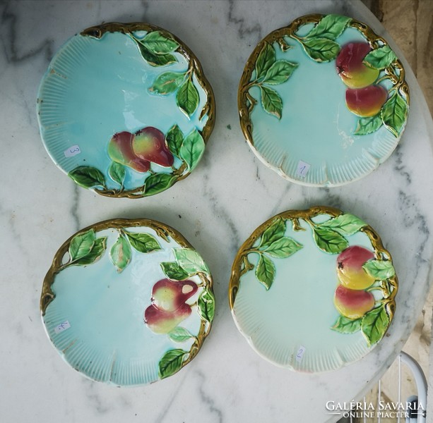 Art Nouveau Körmöcbániai, pear, peach plate side dish, serving plate, centerpiece can be chosen,