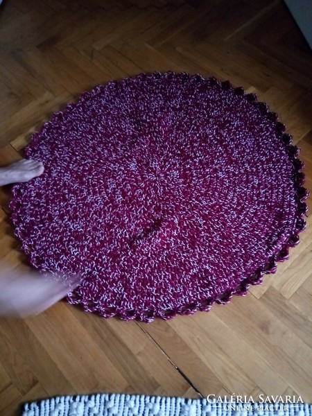 97 Cm diameter crocheted cotton carpet handmade