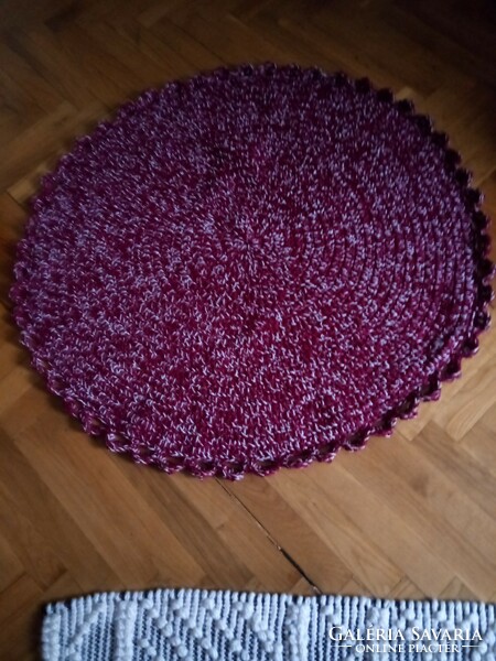 97 Cm diameter crocheted cotton carpet handmade