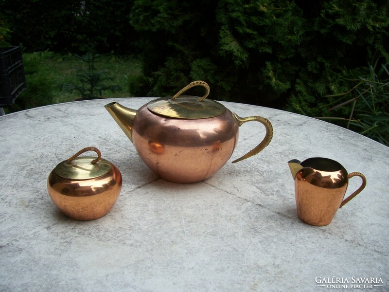 Mid-century Erich Kolbenheyer made in Austria copper coffee set