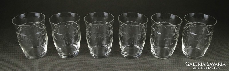 1K237 old polished decis glass water glass set 6 pieces