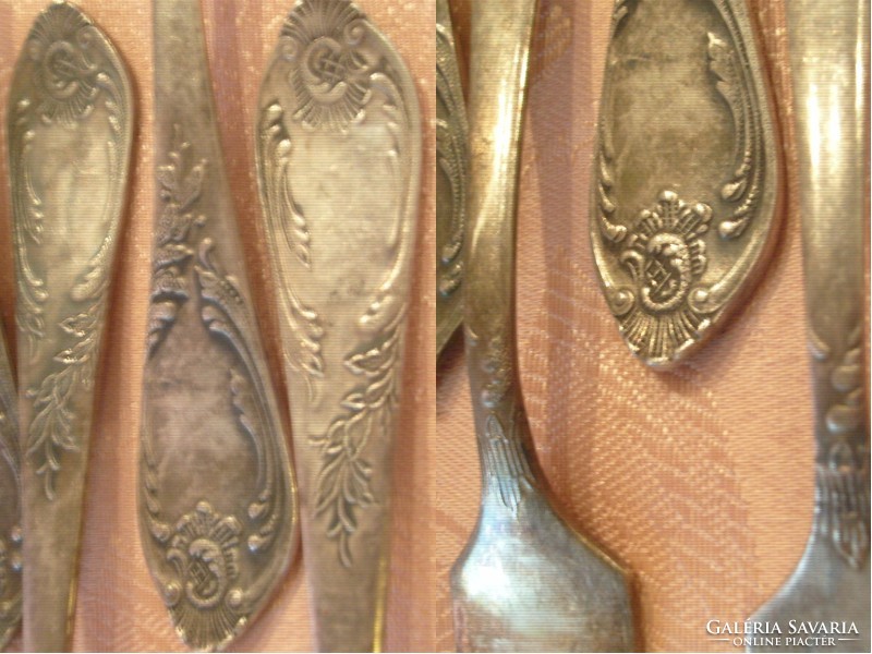 M1-12 e2 antique russian baroque ornate silver plated cutlery set 24-piece rarity hartkopf solingen