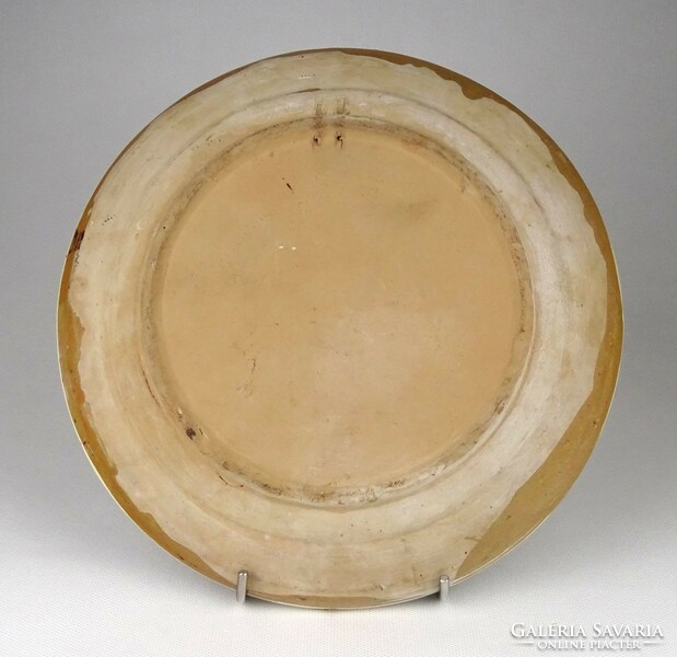 1K232 old Korund earthenware plate with birds 24 cm