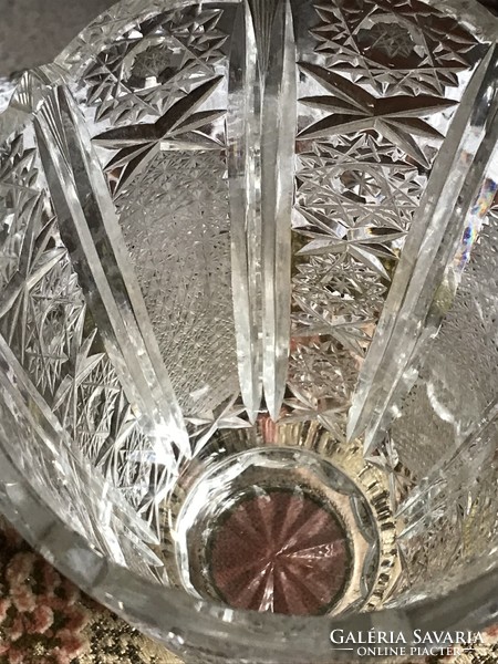 Luxurious looking, special shape, larger size, flawless, old crystal vase, hand polished