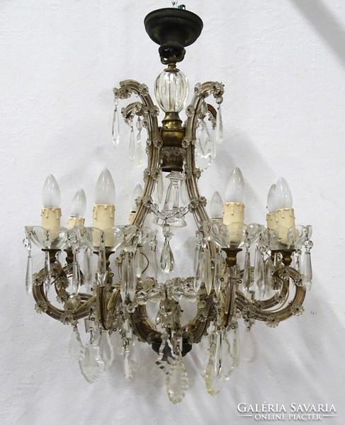 1K376 antique 8-arm crystal chandelier 75 x 60 cm