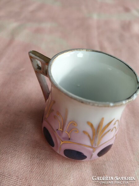 Porcelain, graceful, gold-edged, hand-painted small glass for sale!