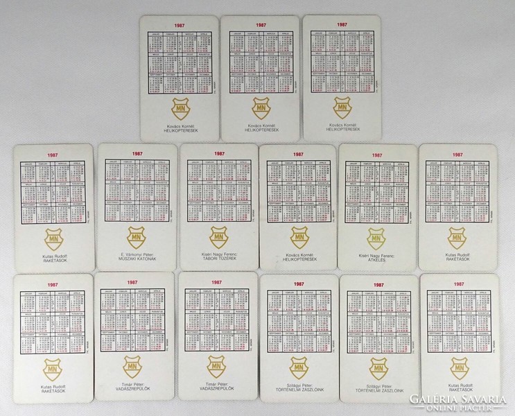 1K203 socréal military card calendar series 1987 15 pieces