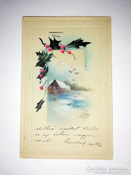 Embossed New Year greeting card from 1905 317.
