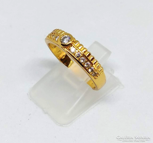9 K Gold Filled, CZ kristályos gyűrű