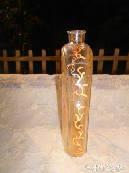 Antik  japán aprolékos kézi  zománc festett   üveg palack