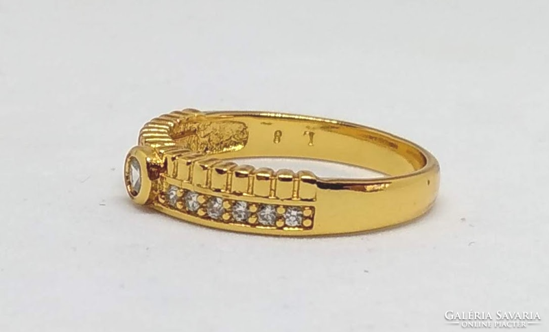 9 K gold filled, cz crystal ring
