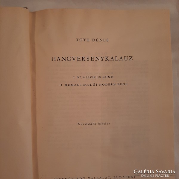 Dénes Tóth: concert guide i-ii. Music publishing company 1962