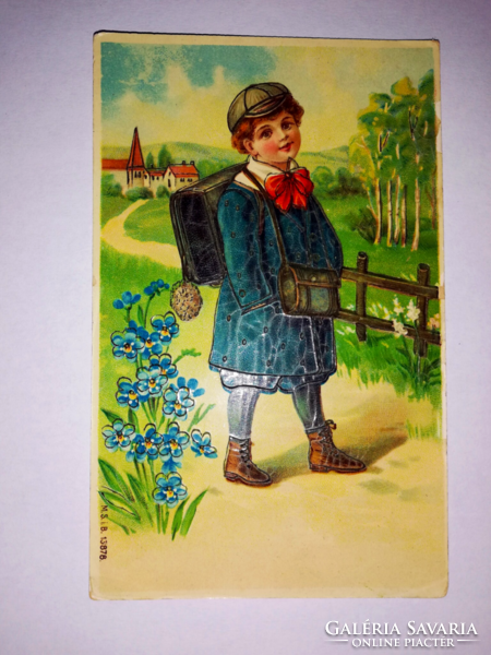 Beautiful antique greeting card from 1909. . 321.