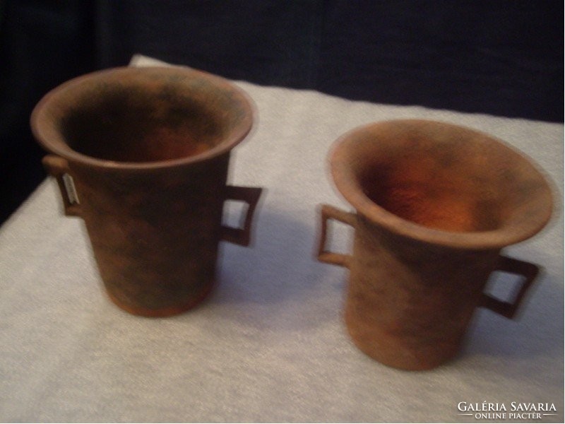 M1-12 f6 antique iron mortars in a pair, 2 pieces together for sale in a collection of World War II